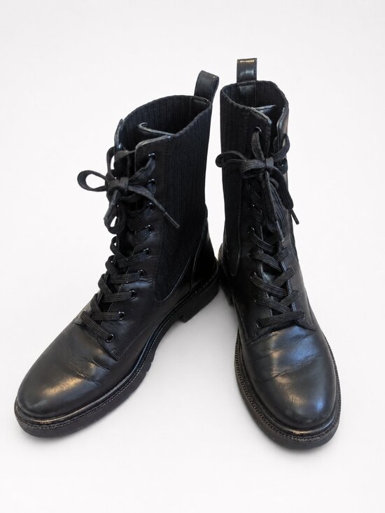 Sam Edelman Shoes - Sam Edelman Black Lace-Up Combat Boots Size 7